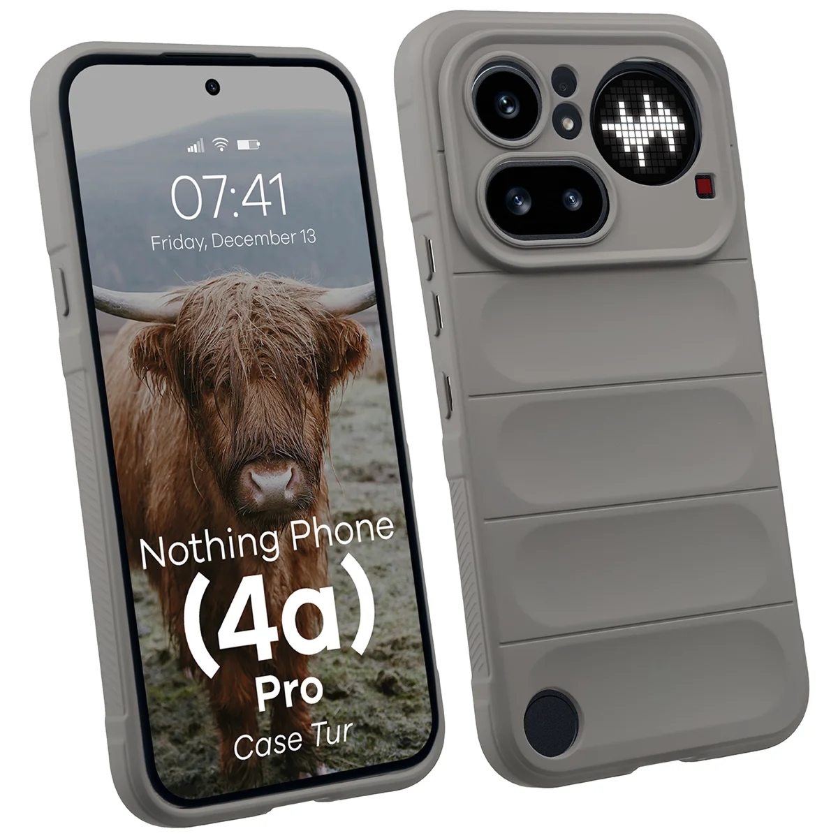 Pancerne etui Bizon Case Tur do Nothing Phone (4a) Pro, jasnoszare