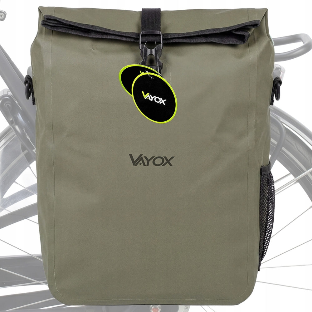 Sakwa rowerowa boczna, na bagażnik Vayox VA0444G 25L, zielona