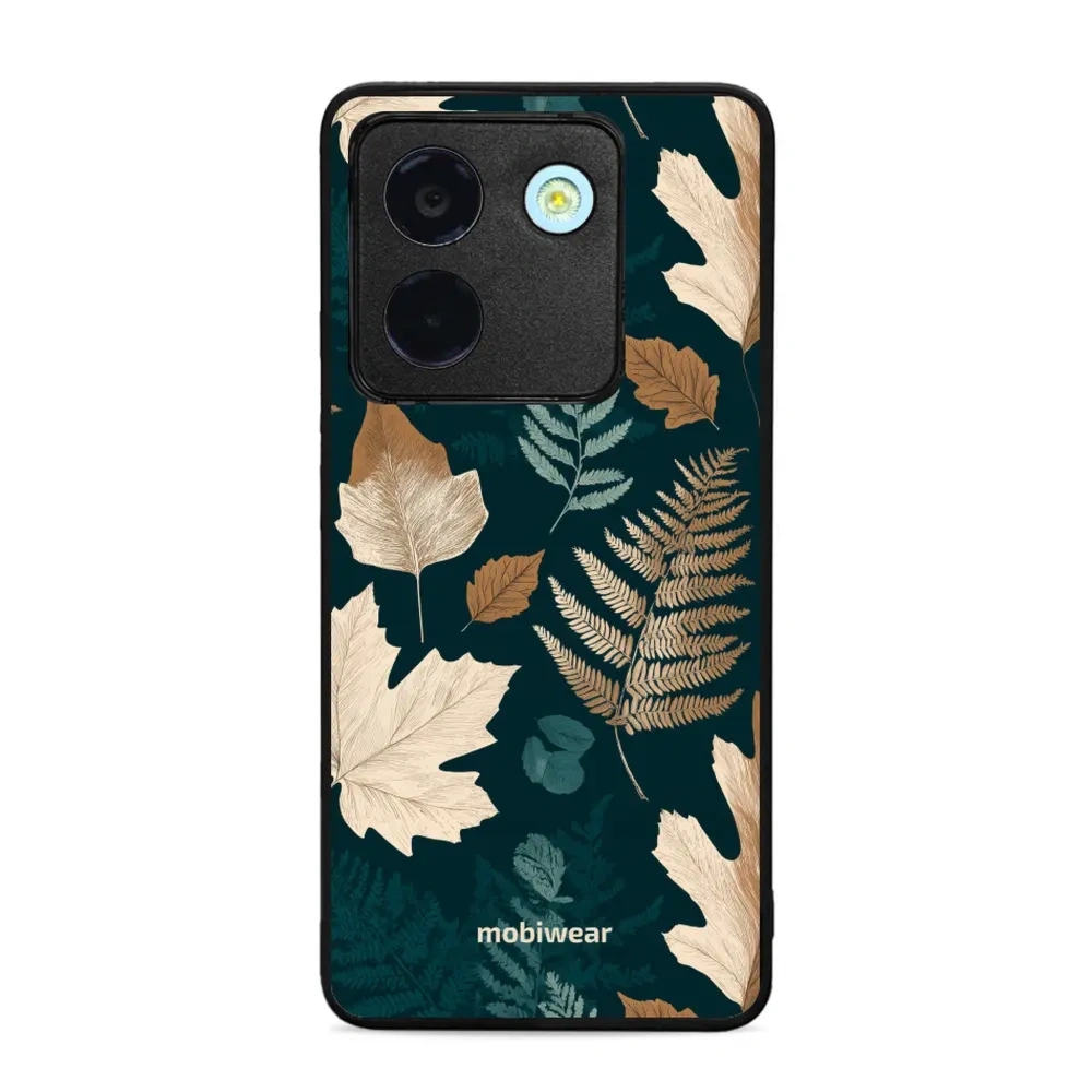 Etui ochronne do Xiaomi POCO M7 Pro 5G, Mobiwear Glossy Case, zielnik z liści i paproci