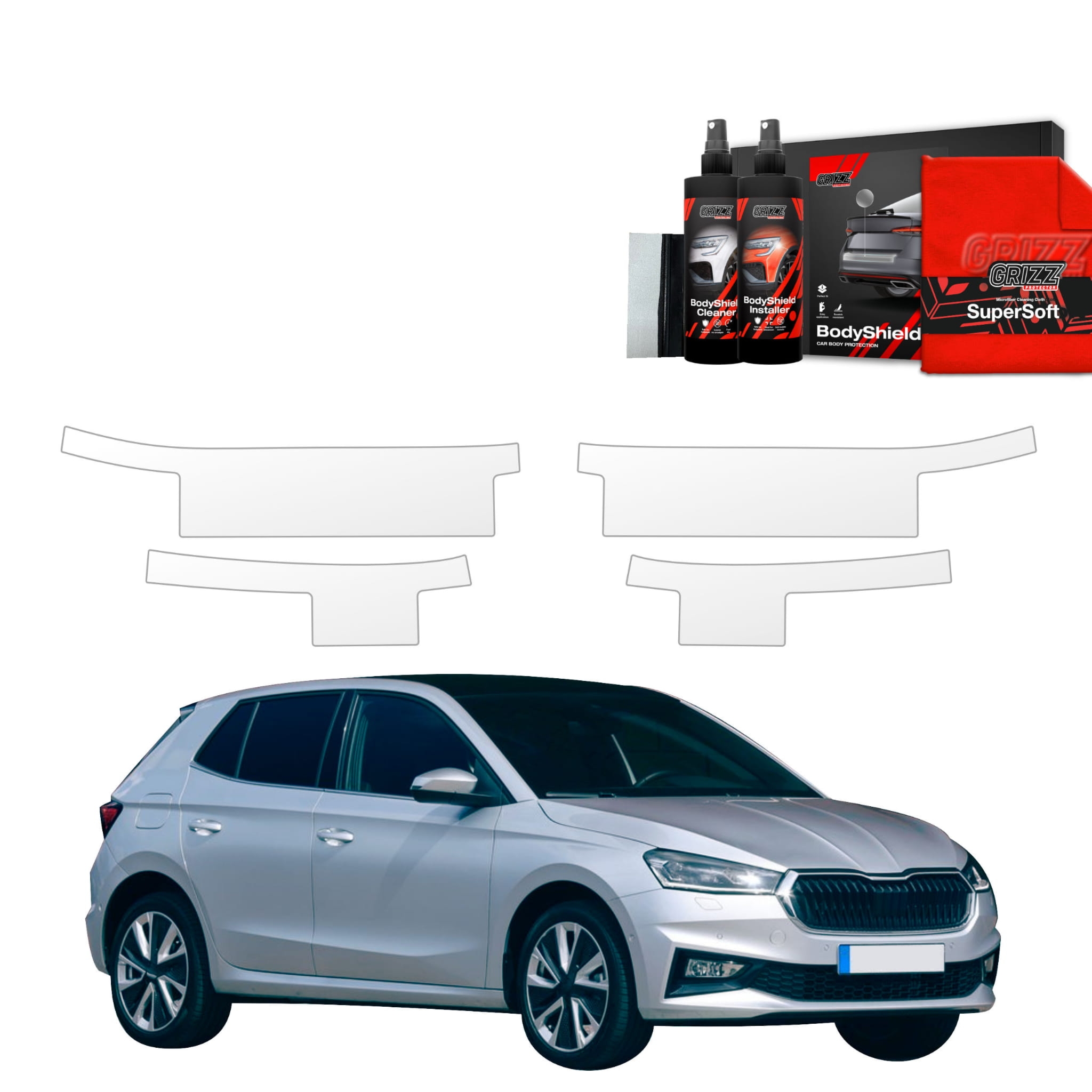 4w1 Folia ochronna Grizz Protector na progi do Skoda Fabia (2019-2026)