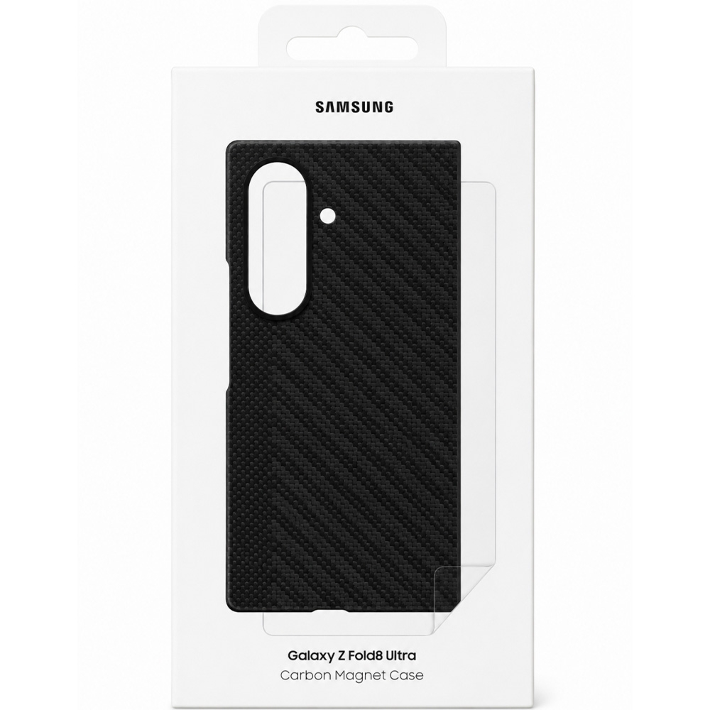 Etui + 2x folia antyrefleksyjna na przedni ekran Samsung Carbon Magnet Case do MagSafe do Galaxy Z Fold8 Ultra, czarne