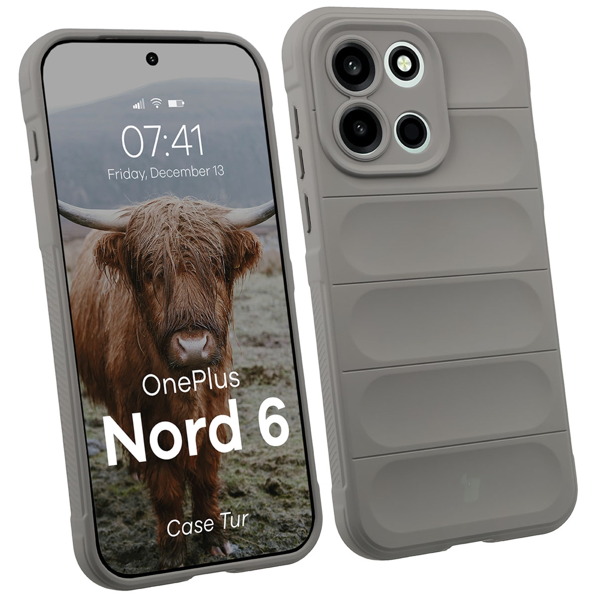 Pancerne etui Bizon Case Tur do OnePlus Nord 6, jasnoszare