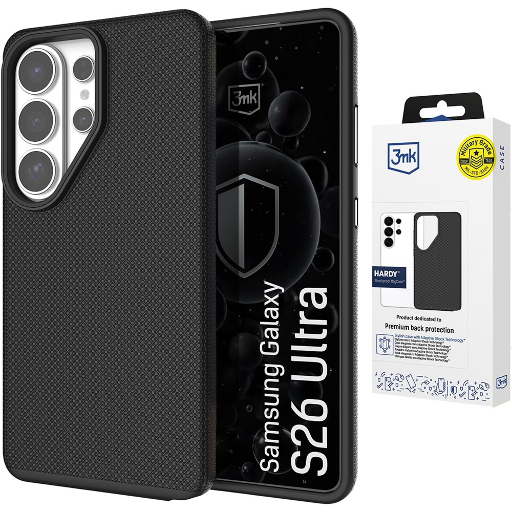 Etui 3mk Hardy Shockproof MagCase do MagSafe do Galaxy S26 Ultra, czarne