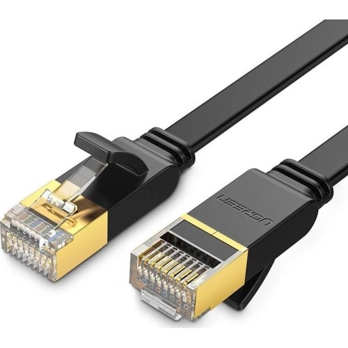 Image of Kabel sieciowy płaski LAN Ethernet Ugreen RJ45 Cat 7 STP, 10 Gbps, 10m, czarny