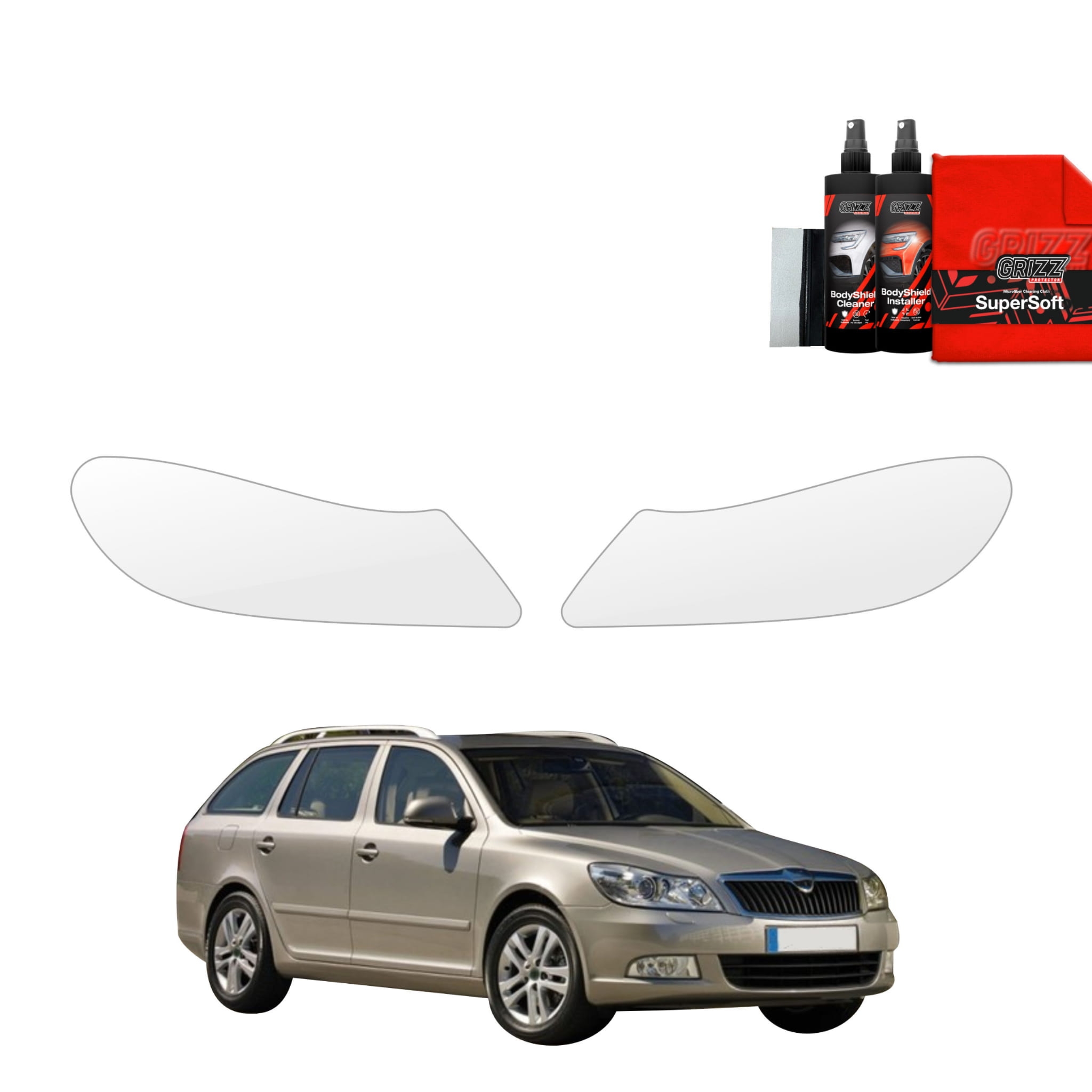 2w1 Folia ochronna na lampy Grizz Protector do Skoda Octavia 2 Kombi Facelifting (2008-2013)