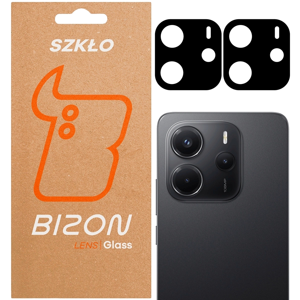 Szkło na aparat Bizon Glass Silk Lens do Xiaomi Redmi Note 14 4G, 2 sztuki