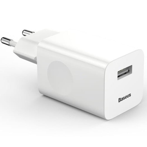 Image of Ładowarka sieciowa Baseus Quick Charger USB-A QC 3.0 24W, biała