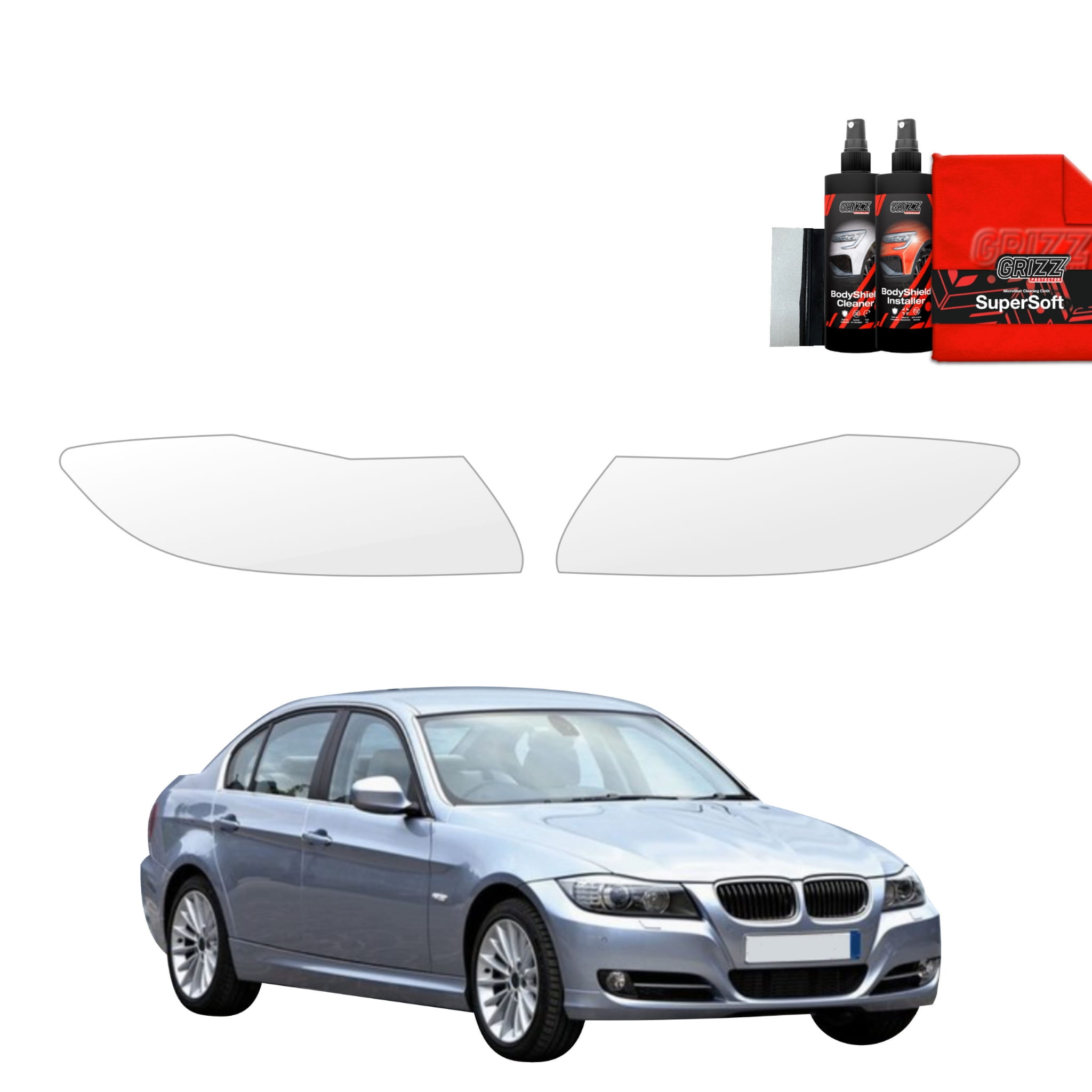 2w1 Folia ochronna na lampy Grizz Protector do BMW 3 E90 Sedan Pre-LCI (2004-2008)