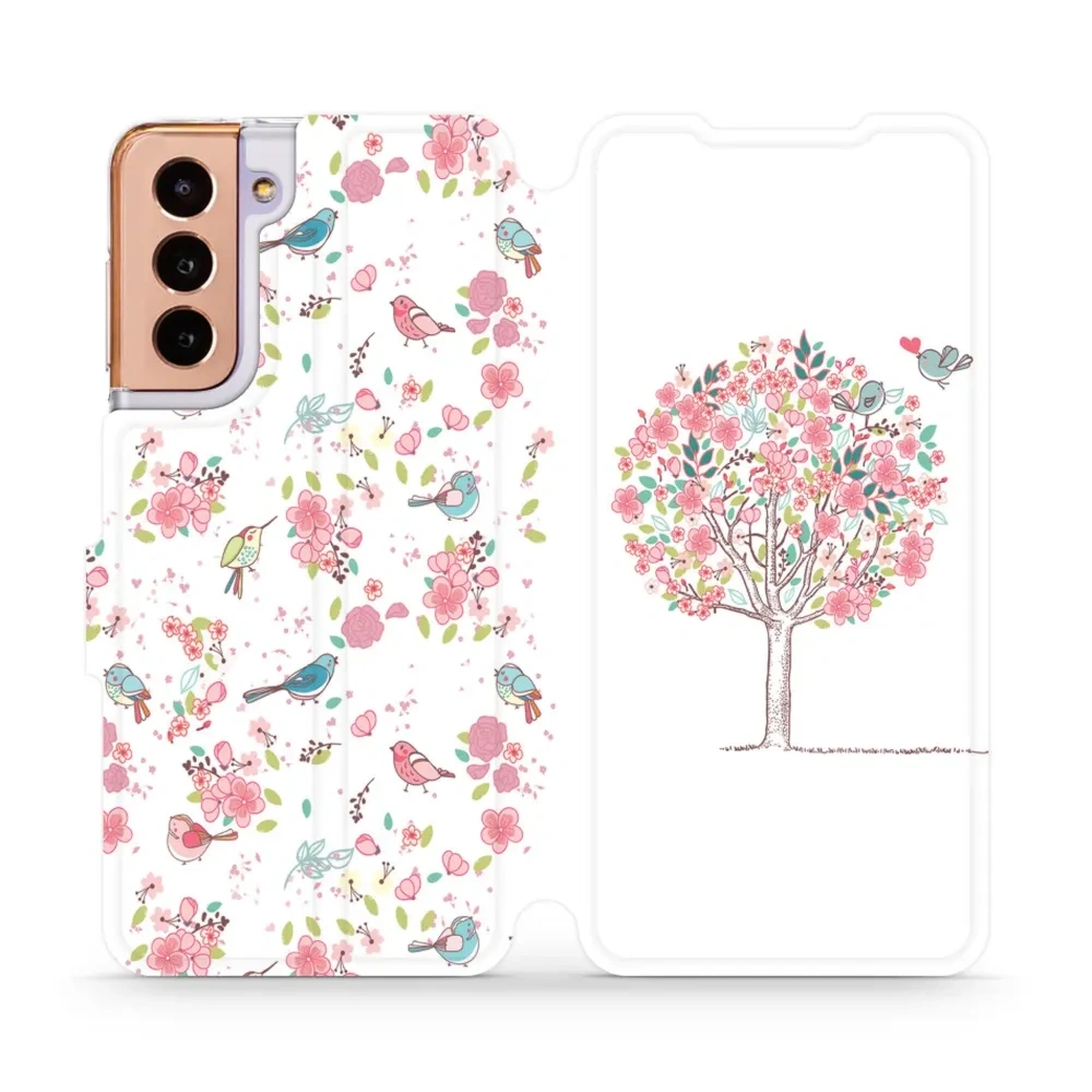 Etui z klapką do Galaxy S21, Mobiwear Book, różowy gaj