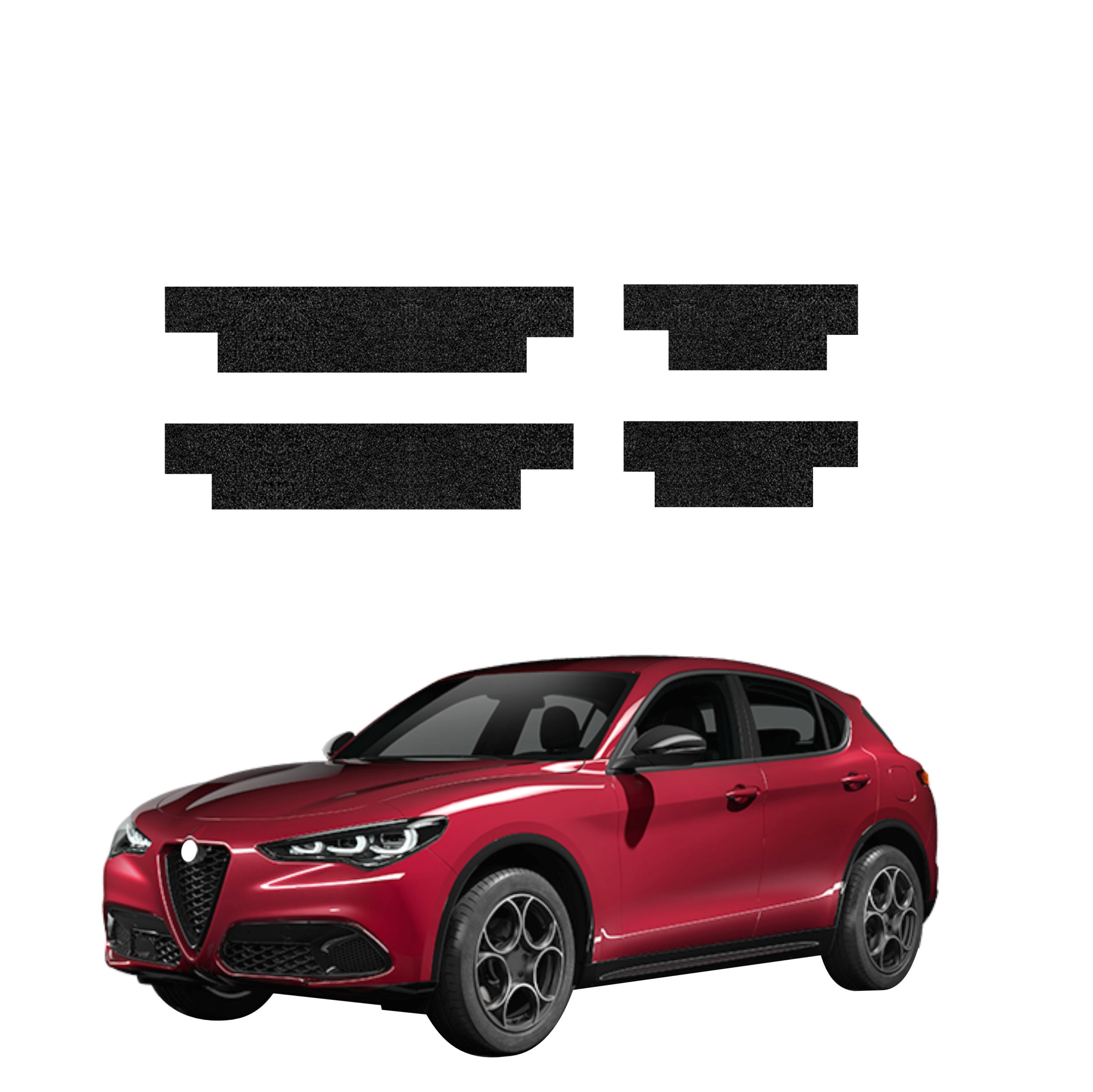 4w1 Czarna powłoka techniczna Grizz Protector na progi Alfa Romeo Stelvio (2023-2026)