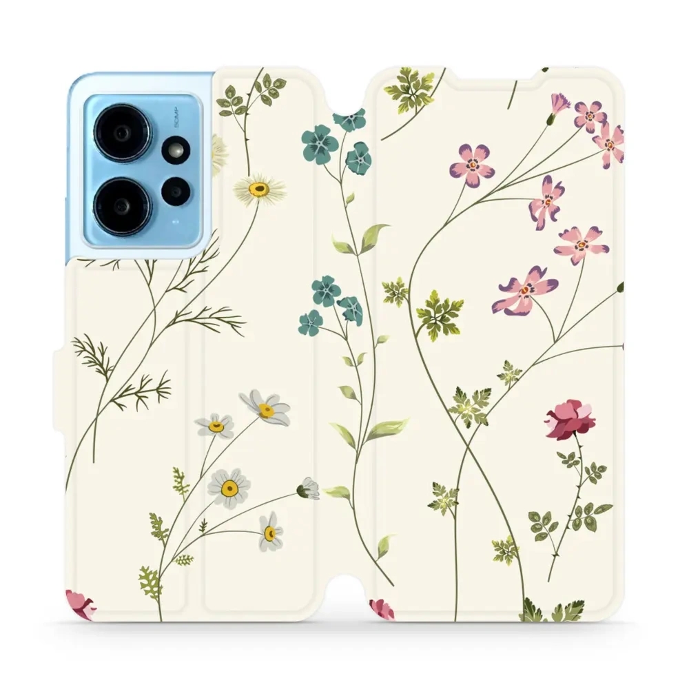 Etui z klapką do Xiaomi Redmi Note 12 4G, Mobiwear Book, polne kwiaty