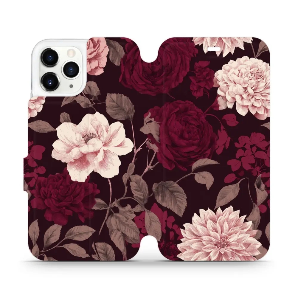 Etui z klapką do iPhone 11 Pro, Mobiwear Book, wino i dalie