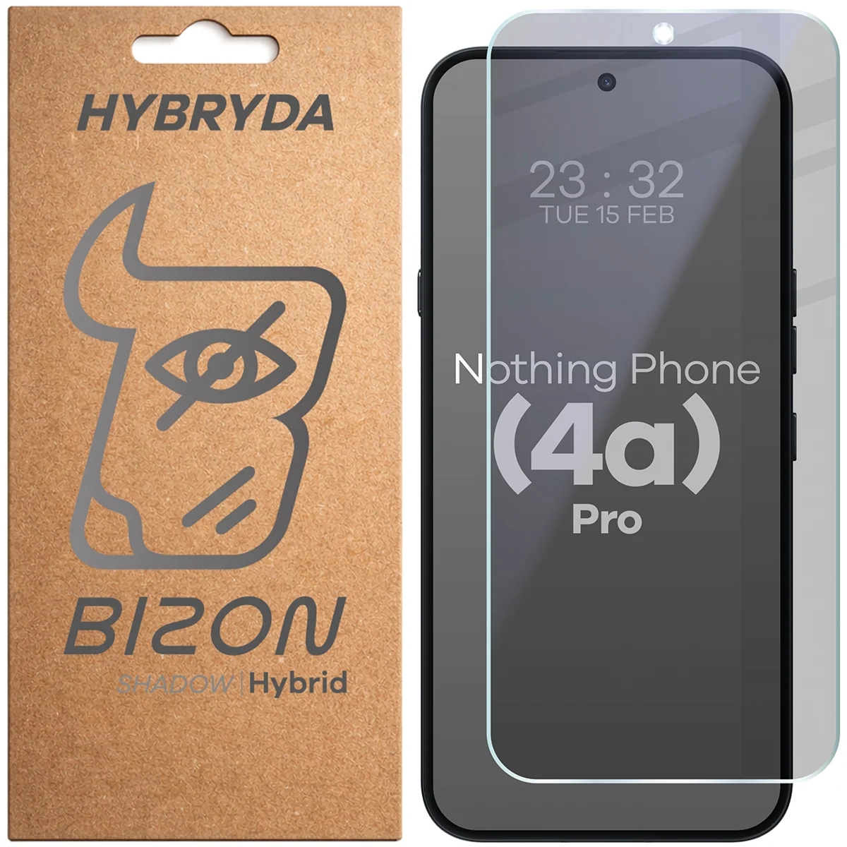 Prywatyzujące szkło hybrydowe Bizon Hybrid Shadow do Nothing Phone (4a) Pro, matowe