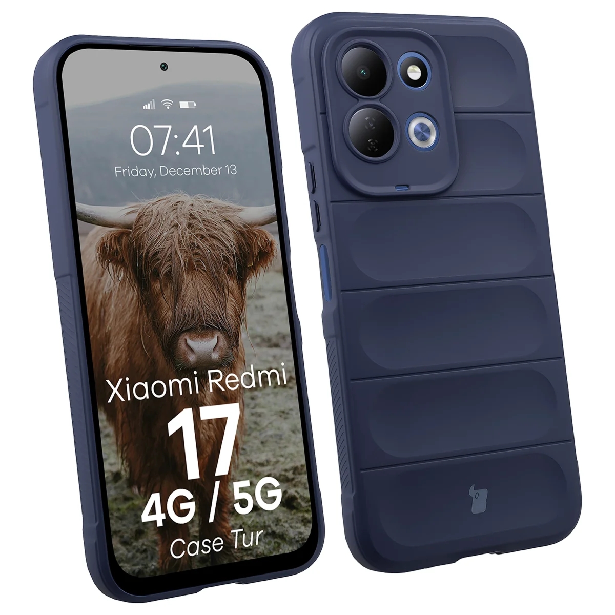 Pancerne etui Bizon Case Tur do Xiaomi Redmi 17 4G/5G, granatowe