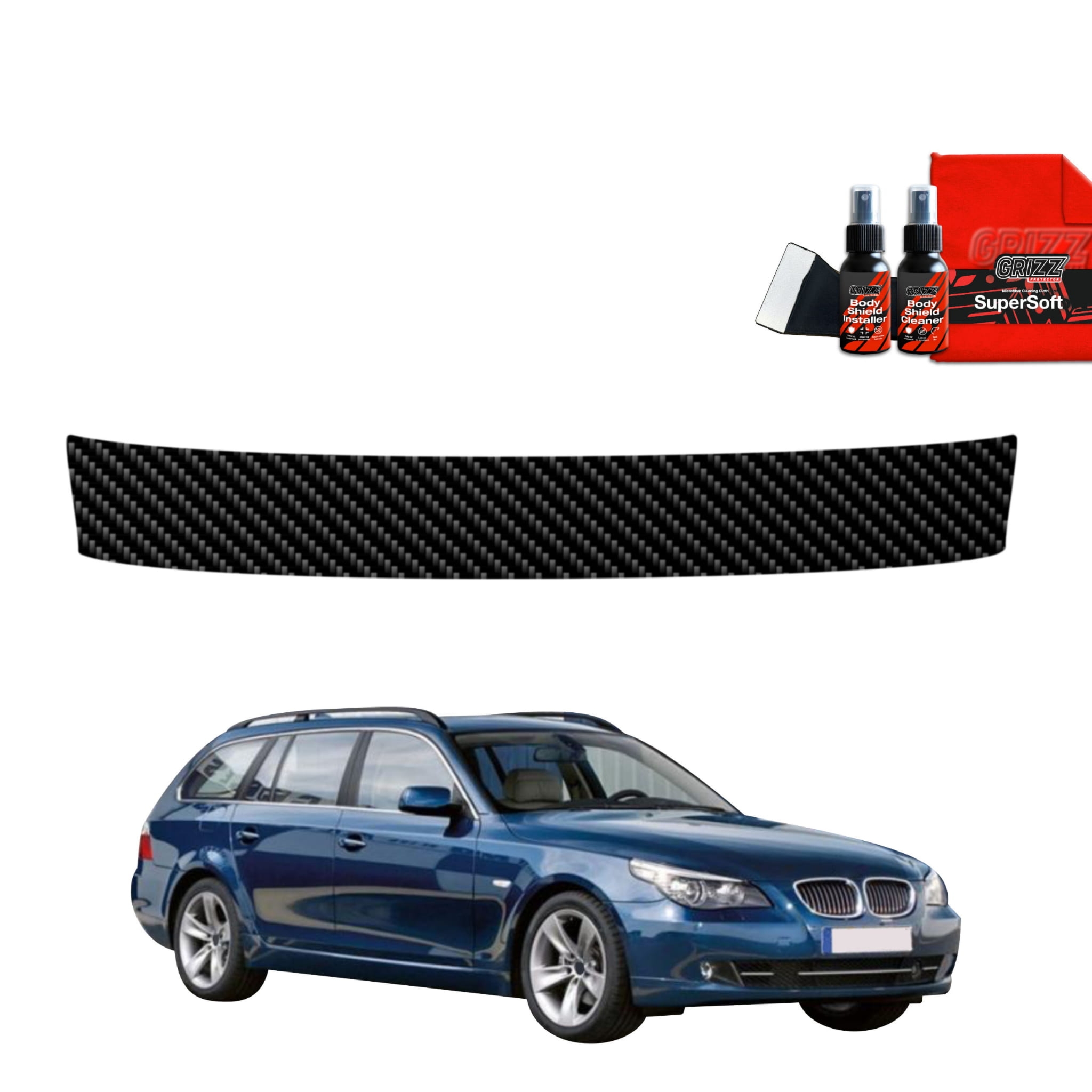 Folia karbonowa Grizz Protector na próg bagażnika do BMW 5 E61 Kombi LCI (2007-2010)