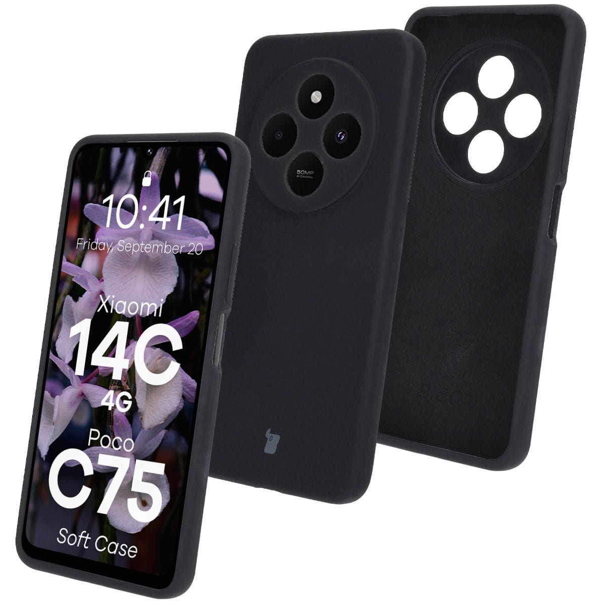 Silikonowe etui Bizon Soft Case do Xiaomi Redmi 14C 4G / Poco C75, czarne