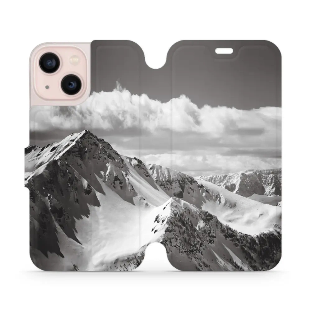 Etui z klapką do iPhone 13 Mini, Mobiwear Book, górski szczyt