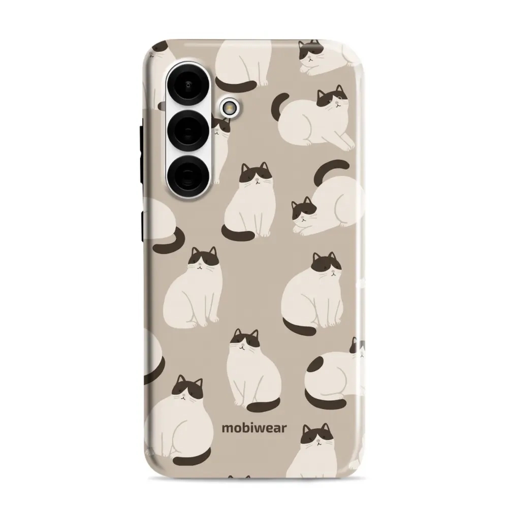 Etui ochronne do Galaxy S25, Mobiwear Elite Pro, kawa miau