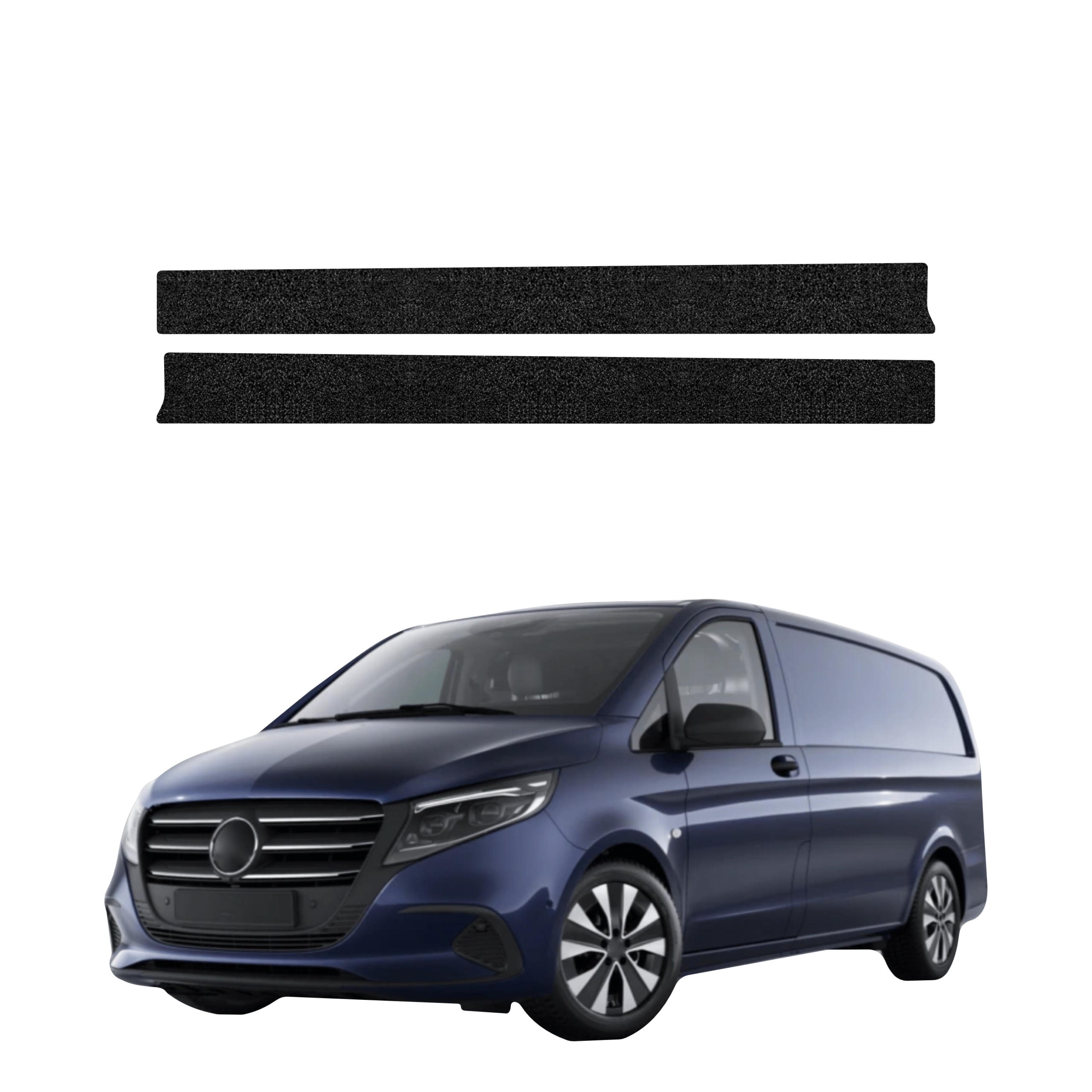 2w1 Czarna powłoka techniczna Grizz Protector na przednie progi Mercedes-Benz eVito (2014-2026)