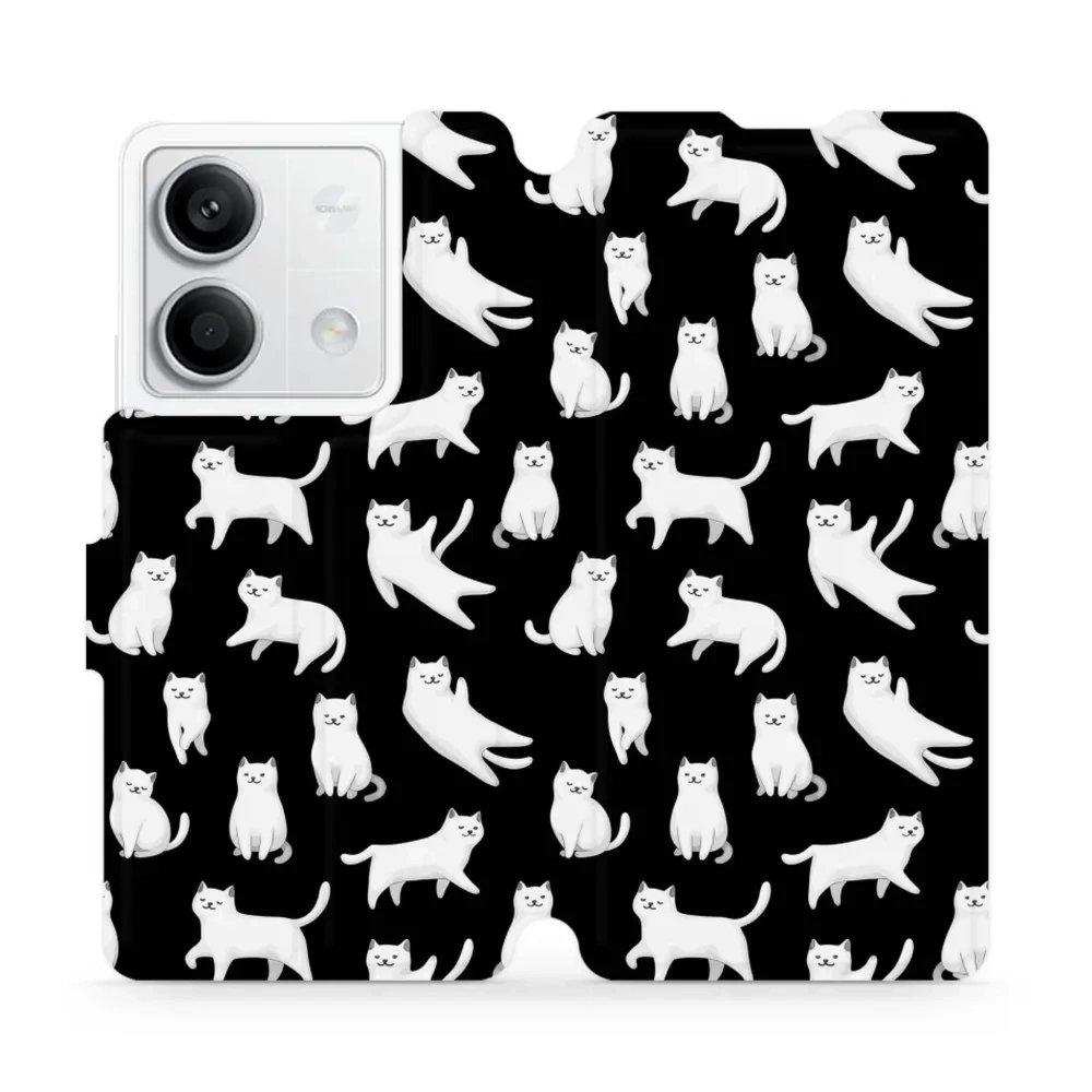 Etui z klapką do Xiaomi Redmi Note 13 5G, Mobiwear Book, kotki luna