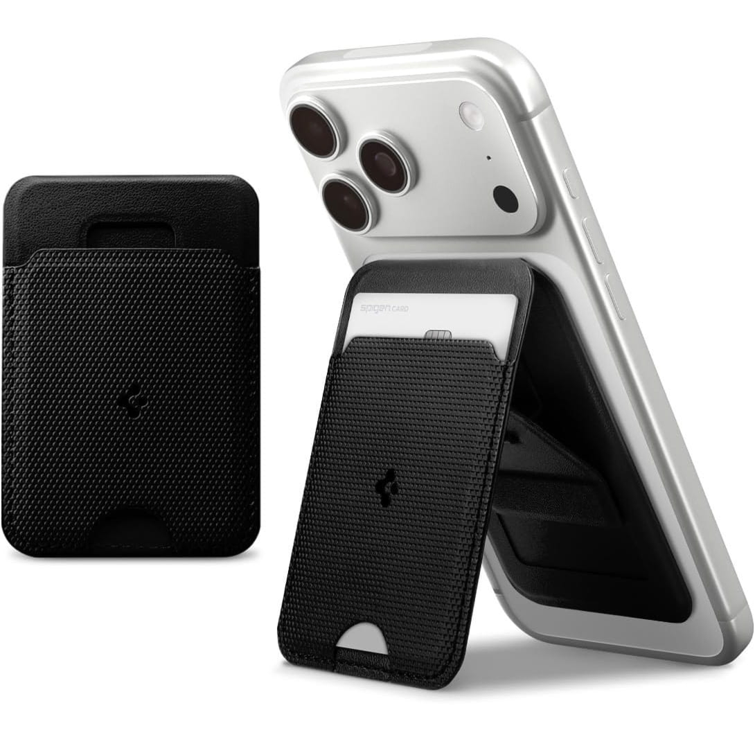 Portfel na karty z podstawką Spigen Slim Fold Mag S314-1 do MagSafe, czarny