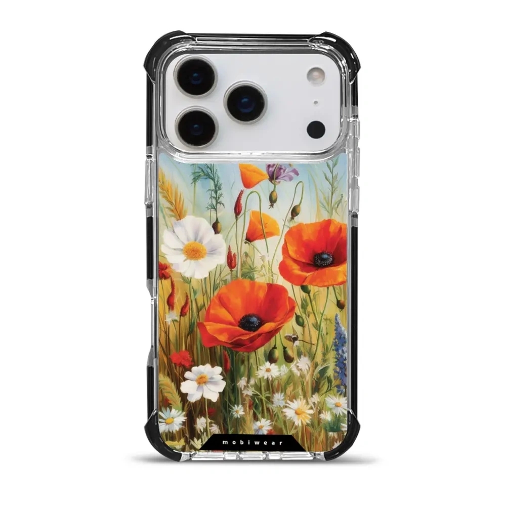 Etui ochronne do iPhone 18 Pro Max do MagSafe, Mobiwear Elite Bumper, łąkowe kwiaty
