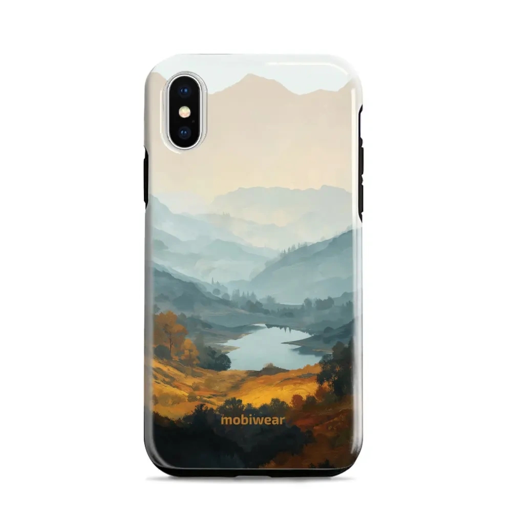 Etui ochronne do iPhone X, Mobiwear Elite Pro, jezioro w dolinie