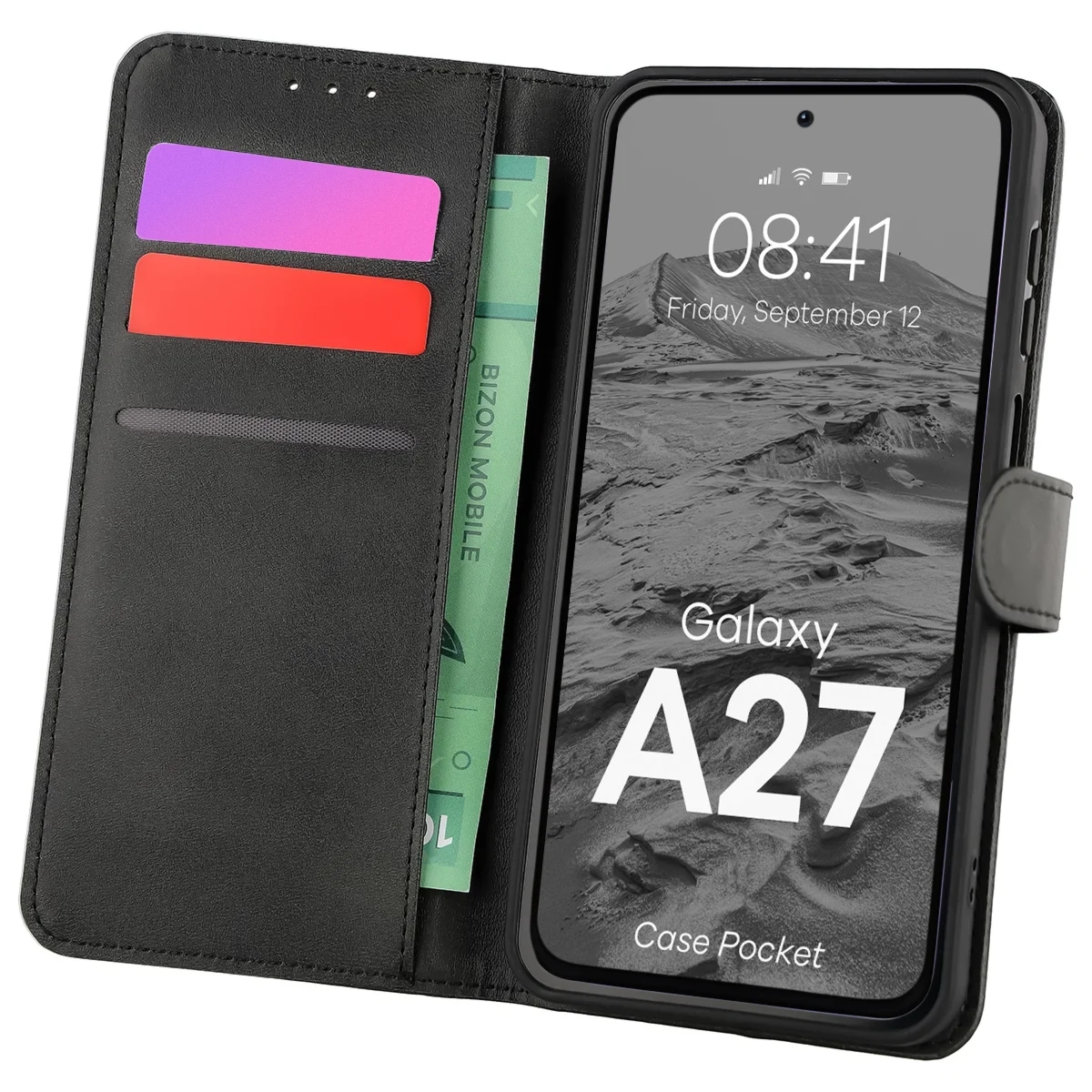 Etui z klapką Bizon Case Pocket do Galaxy A27 5G, czarne