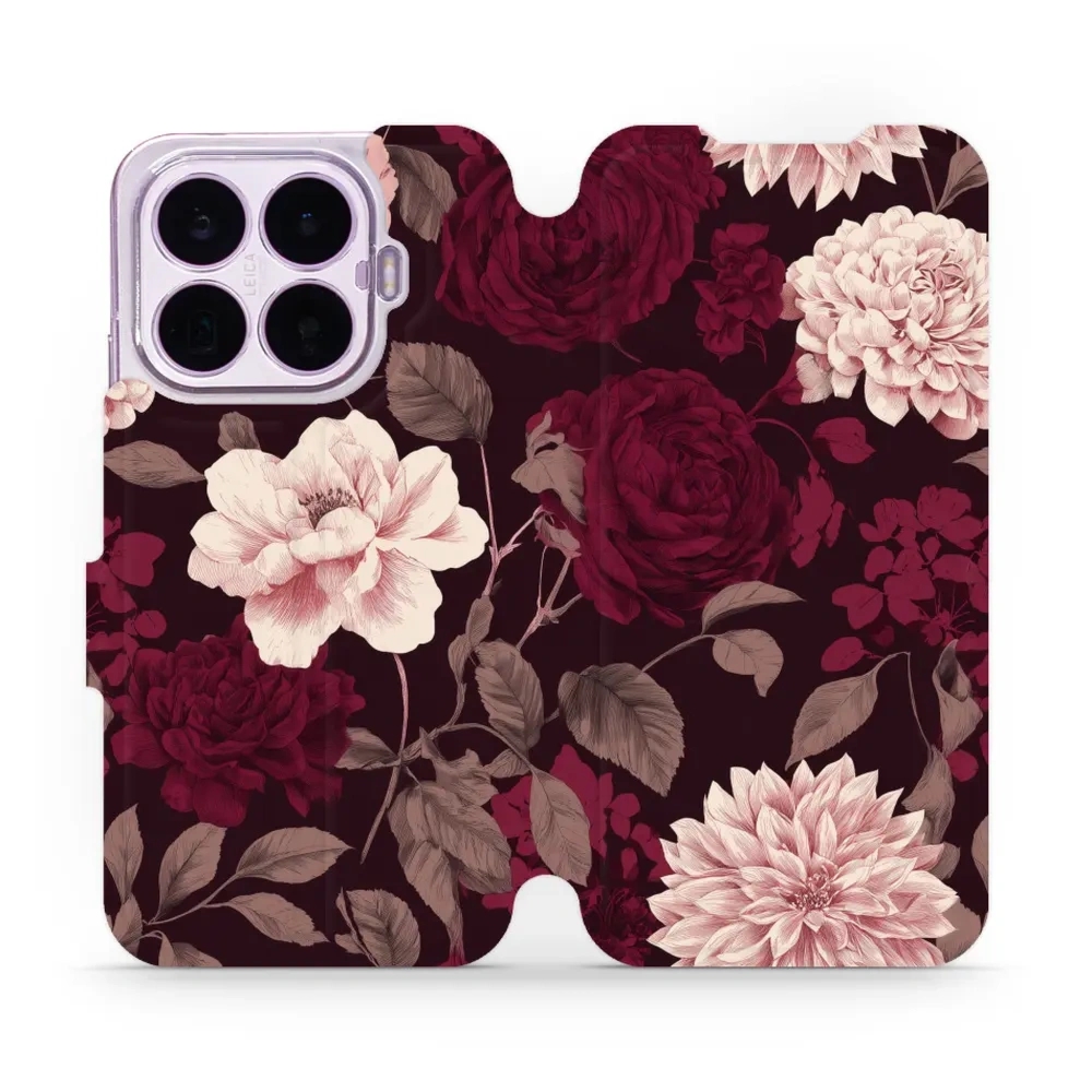 Etui z klapką do Xiaomi 17T, Mobiwear Book, wino i dalie