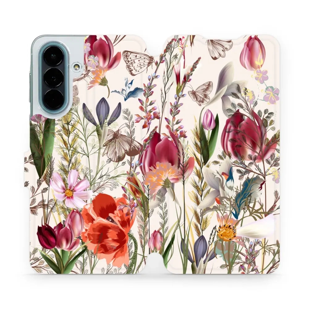 Etui z klapką do Galaxy A27 5G, Mobiwear Book, bukiet kwiatów