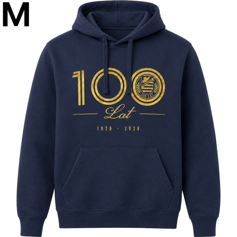 Bluza jubileuszowa z kapturem, hoodie, OKS „1926 OKS 2026”, granatowo-złota, M
