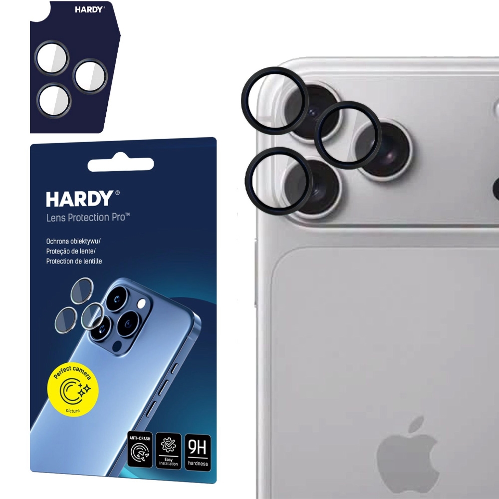 Osłona na aparat 3mk HARDY Lens Protection Pro, 1 zestaw dla iPhone 18 Pro / Max, czarna