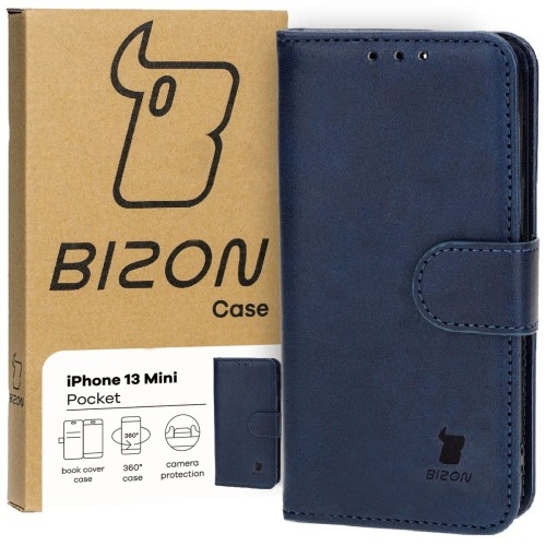 Image of Etui Bizon Case Pocket do Apple iPhone 13 Mini, granatowe