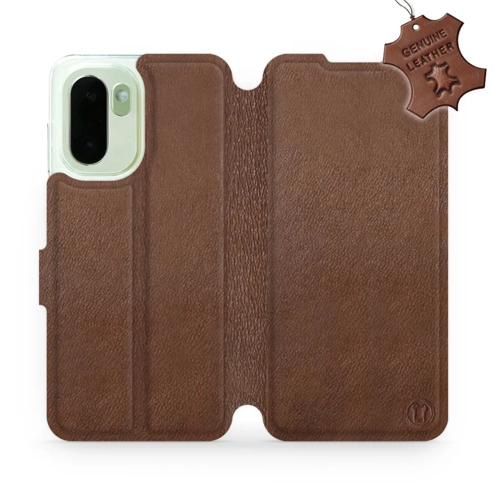 Etui z naturalnej skóry do OnePlus 15R, Mobiwear Leather, brązowe