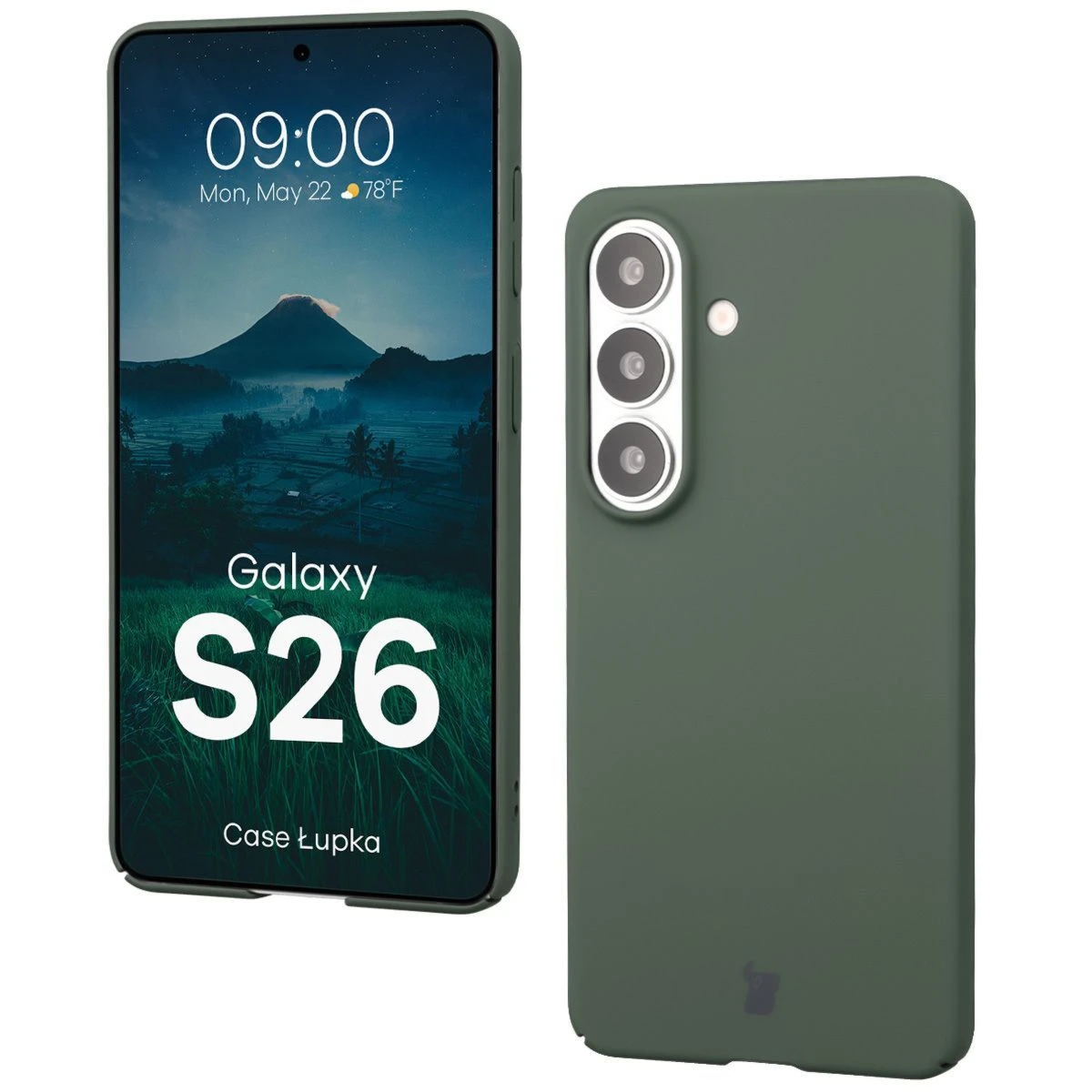 Etui Bizon Case Łupka do Galaxy S26, zielone