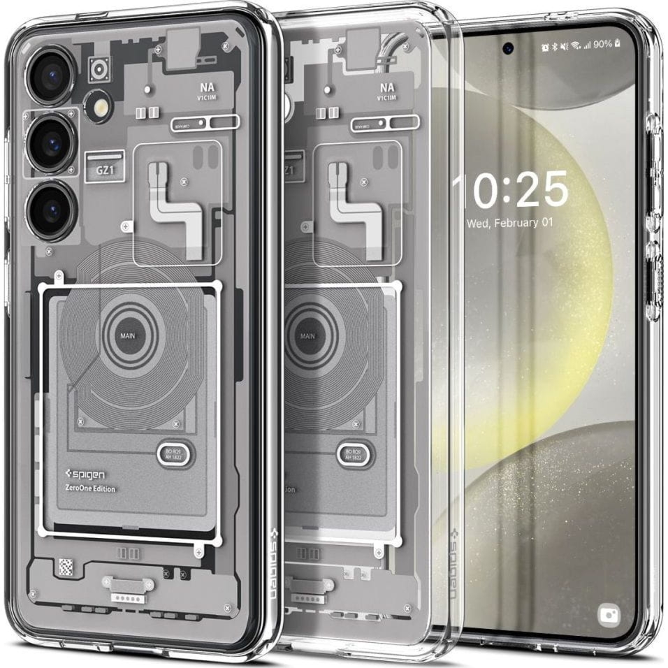 Etui Spigen Ultra Hybrid do Galaxy S24, biało-szare (Zero One)