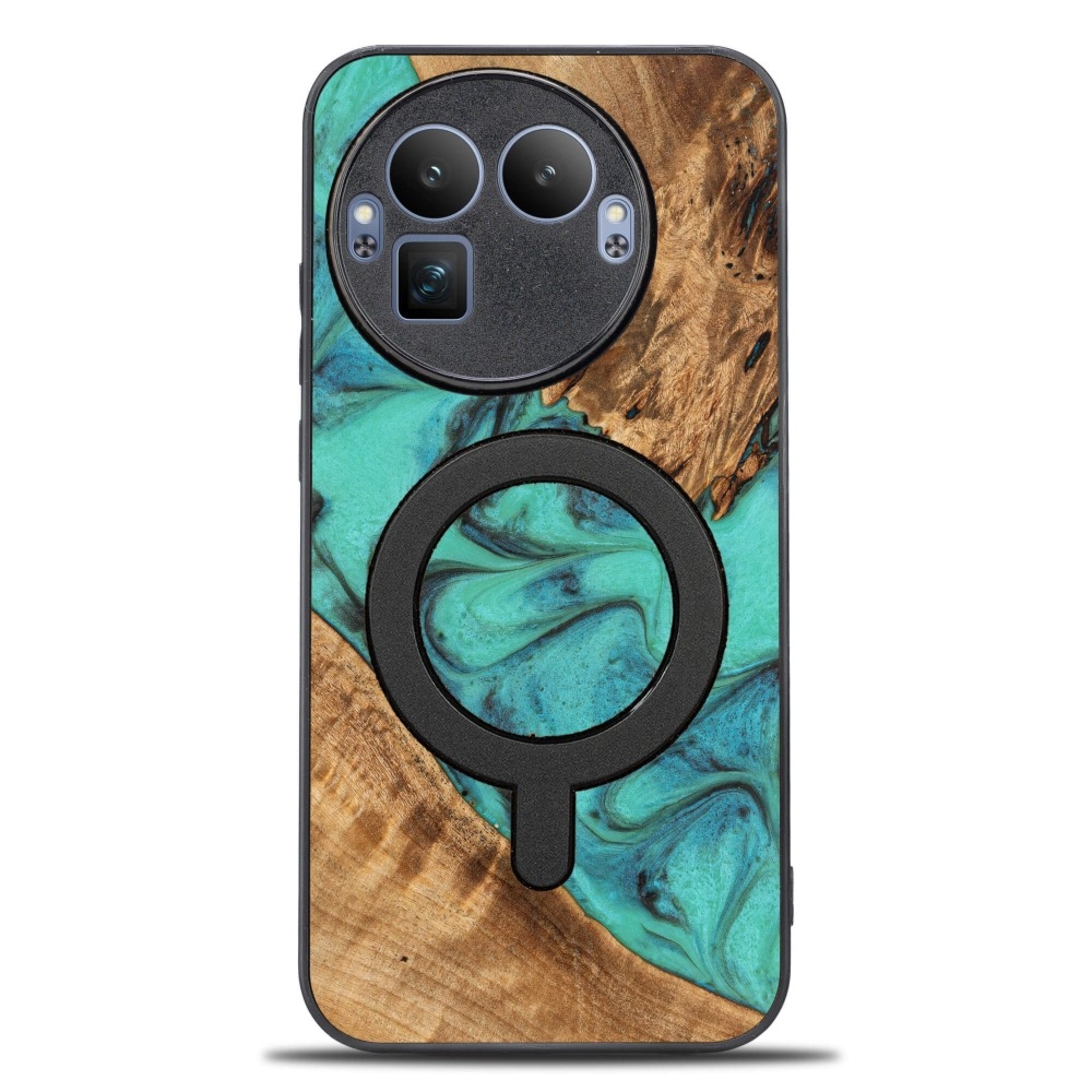 Drewniane etui do Realme GT 8 Pro, Bewood Unique Turquoise do MagSafe
