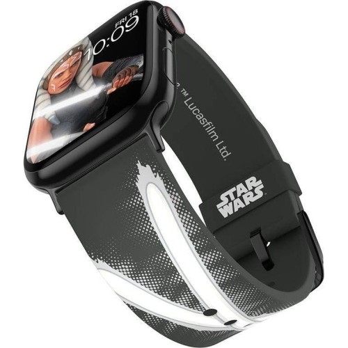 Image of Silikonowy pasek Star Wars - (The Mandalorian Ahsoka Tano Lightsaber) do Apple Watch 49/45/44/42mm oraz 41/40/38mm, czarny