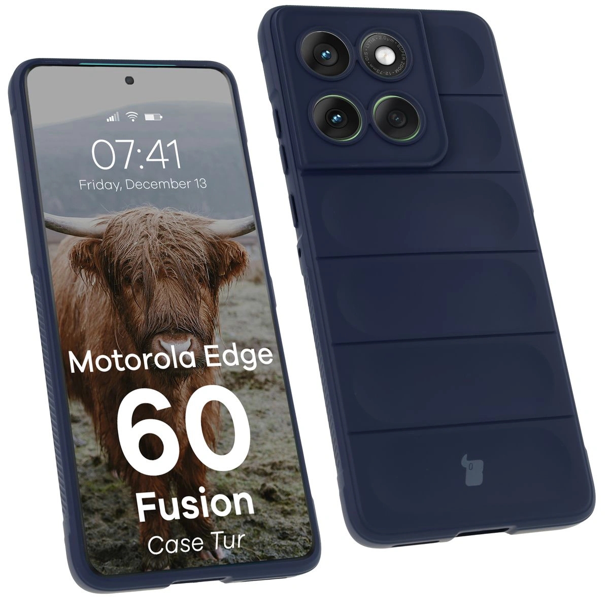 Image of Pancerne etui Bizon Case Tur do Motorola Edge 60 / 60 Fusion, granatowe