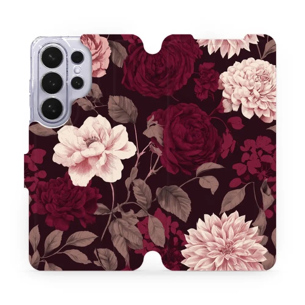 Etui z klapką do Galaxy S26 Ultra, Mobiwear Book, wino i dalie