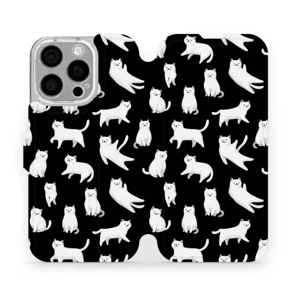 Etui z klapką do iPhone 16 Pro, Mobiwear Book, kotki luna