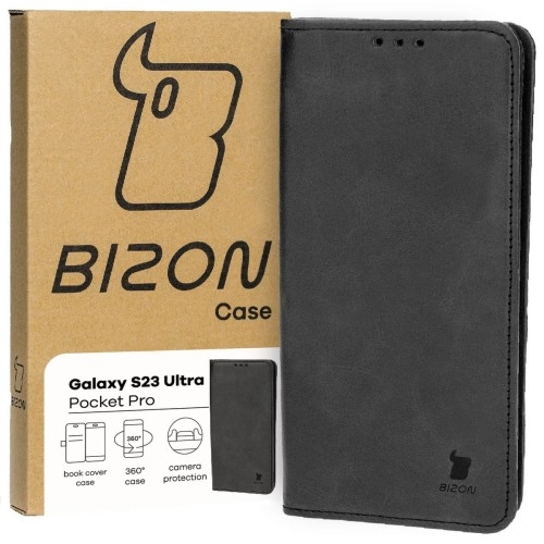 Image of Etui Bizon Case Pocket Pro do Samsung Galaxy S23 Ultra, czarne