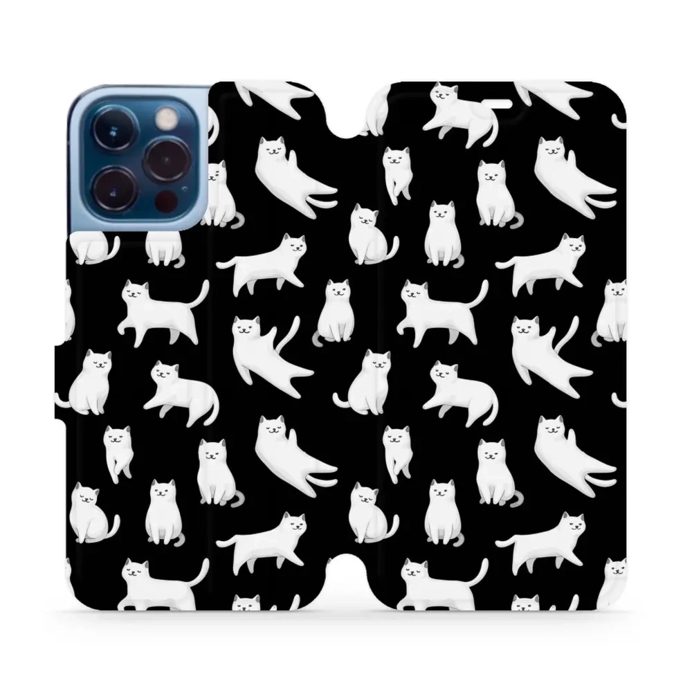 Etui z klapką do iPhone 13 Pro Max, Mobiwear Book, kotki luna