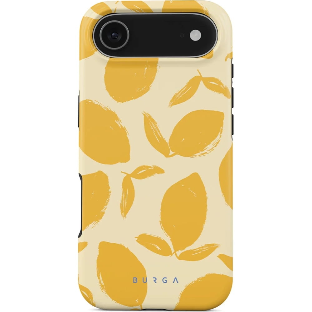 Etui Burga Lemon Tart Tough Magnetic do iPhone 17 Pro, żółte z cytrynowym wzorem