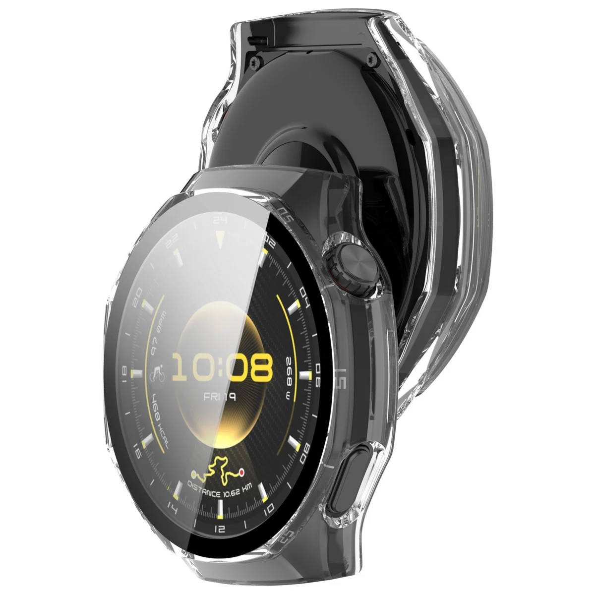 Etui ze szkłem do zegarka Bizon Case Watch Adamo do Huawei Watch GT 7 Pro 46 mm, przezroczyste