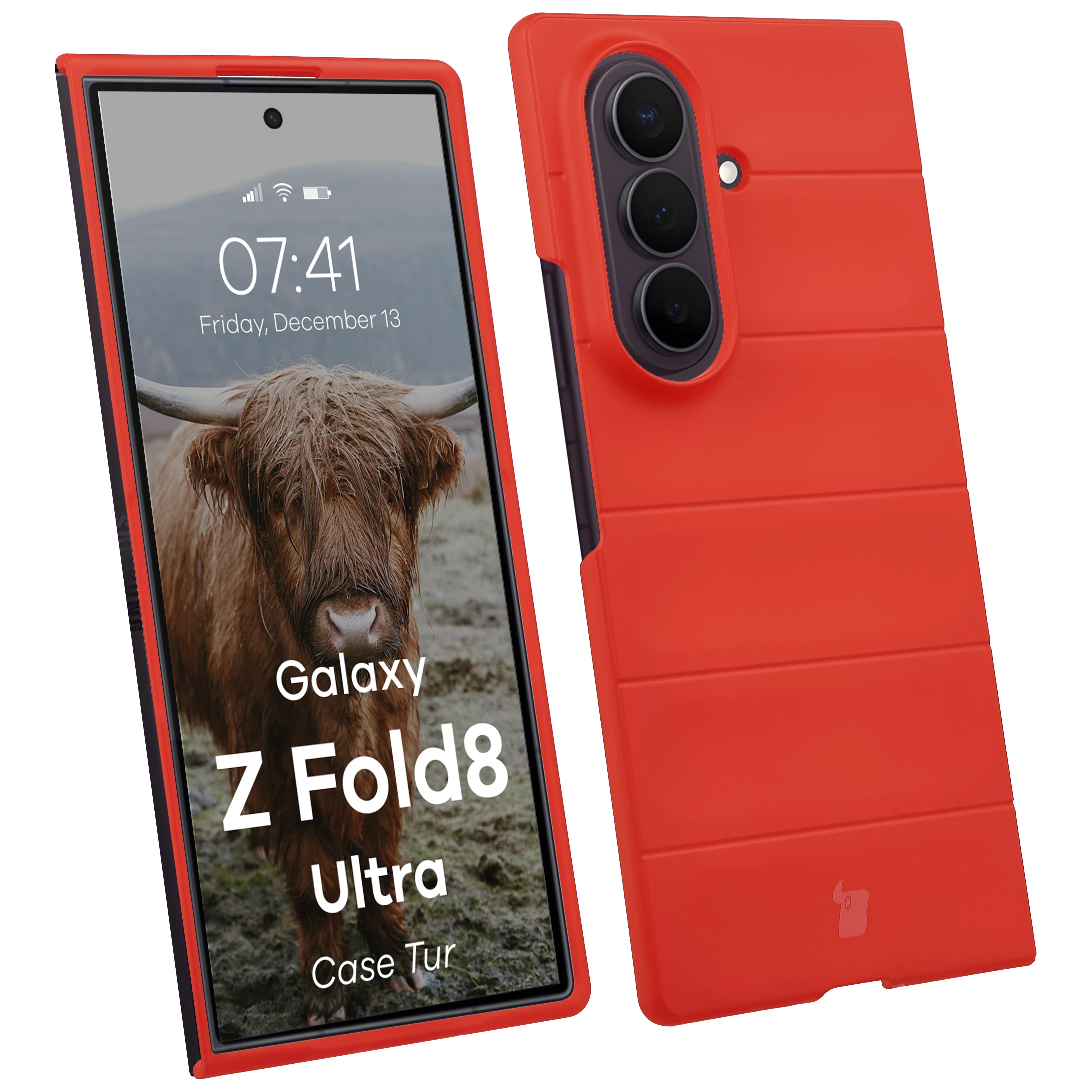Pancerne etui Bizon Case Tur do Galaxy Z Fold8 Ultra, czerwone