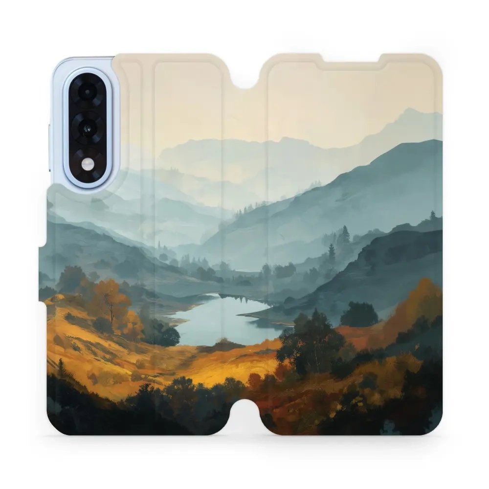 Etui z klapką do OnePlus Nord 5, Mobiwear Book, jezioro w dolinie
