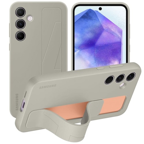 Image of Etui Samsung Silicone Standing Grip Case do Galaxy A55, szare