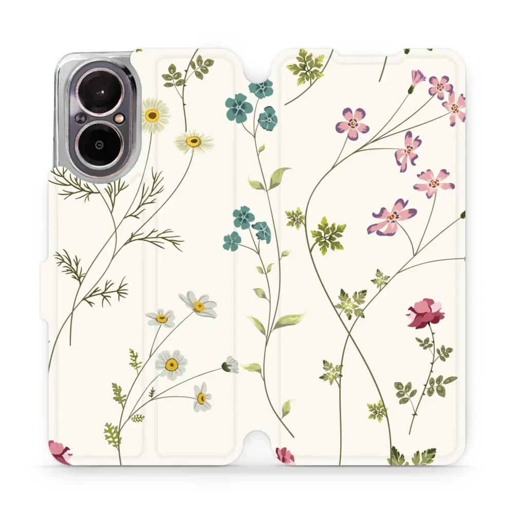 Etui z klapką do Realme C67 4G, Mobiwear Book, polne kwiaty