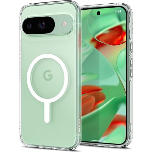 Image of Etui Spigen Ultra Hybrid OneTap Metal Ring do Google Pixel 9 / 9 Pro, przezroczysto-białe